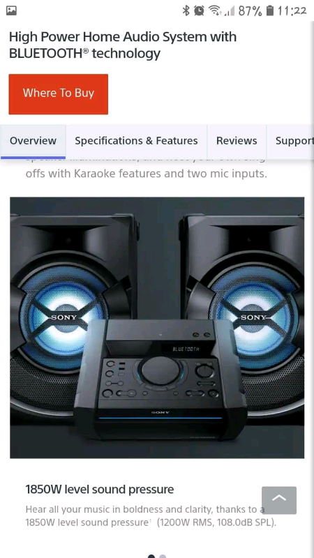 sony home audio system shake x1d